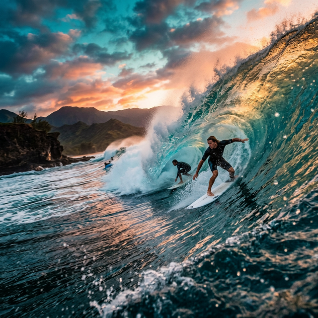 Surfing at Jobos Beach Isabela Puerto Rico